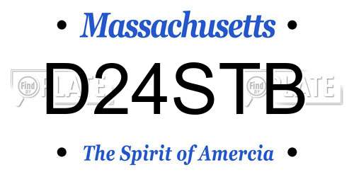D24STB Massachusetts License Plate