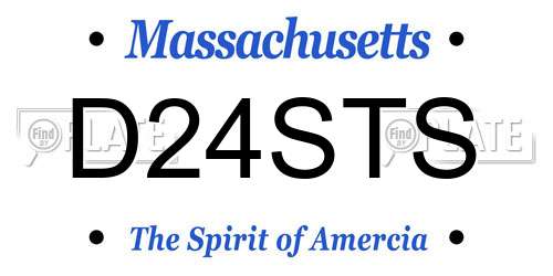D24STS Massachusetts License Plate