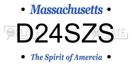 D24SZS Massachusetts License Plate