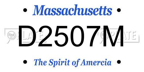 D2507M Massachusetts License Plate