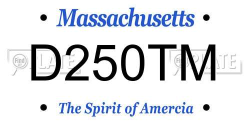 D250TM Massachusetts License Plate