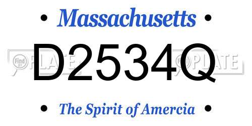 D2534Q Massachusetts License Plate
