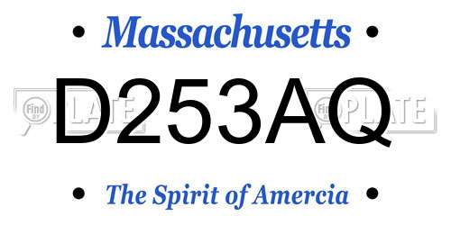 D253AQ Massachusetts License Plate