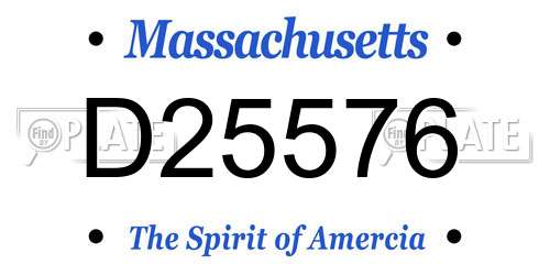 D25576 Massachusetts License Plate