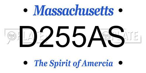 D255AS Massachusetts License Plate