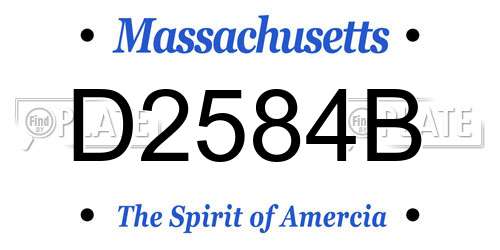 D2584B Massachusetts License Plate