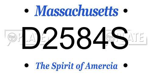 D2584S Massachusetts License Plate