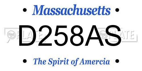 D258AS Massachusetts License Plate