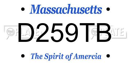 D259TB Massachusetts License Plate