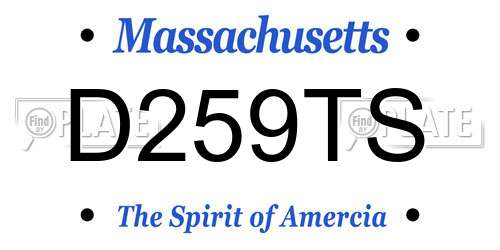 D259TS Massachusetts License Plate