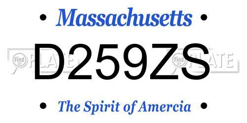D259ZS Massachusetts License Plate