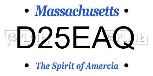 D25EAQ Massachusetts License Plate