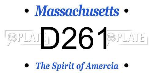 D261 Massachusetts License Plate