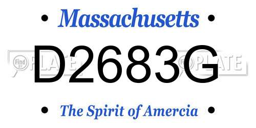 D2683G Massachusetts License Plate
