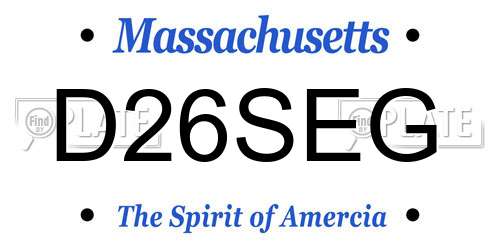 D26SEG Massachusetts License Plate