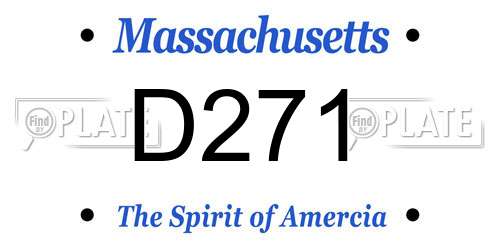 D271 Massachusetts License Plate