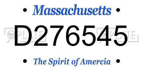 D276545 Massachusetts License Plate