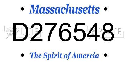 D276548 Massachusetts License Plate