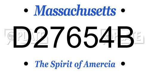 D27654B Massachusetts License Plate
