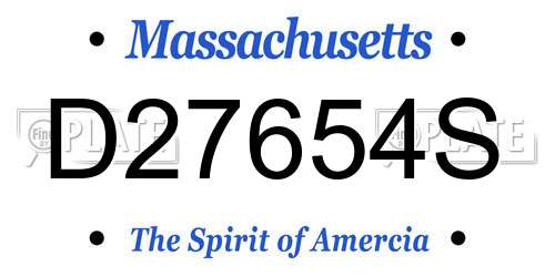 D27654S Massachusetts License Plate
