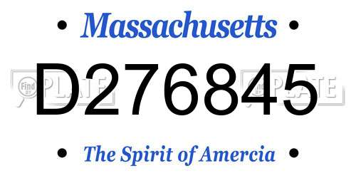 D276845 Massachusetts License Plate