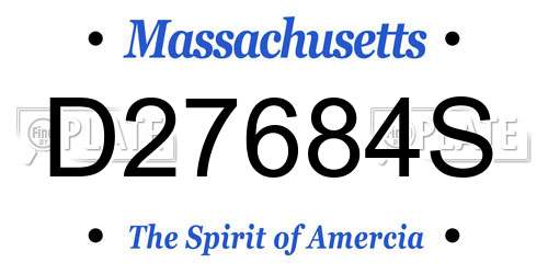 D27684S Massachusetts License Plate