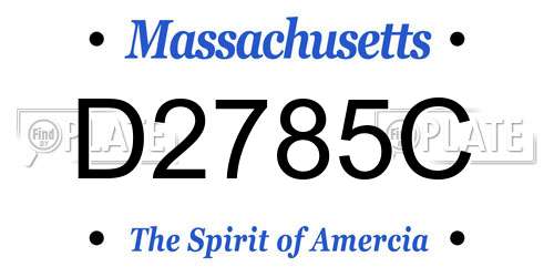 D2785C Massachusetts License Plate