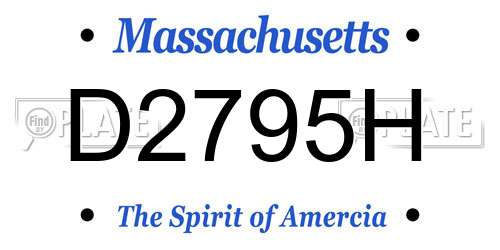 D2795H Massachusetts License Plate