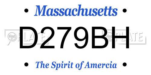 D279BH Massachusetts License Plate