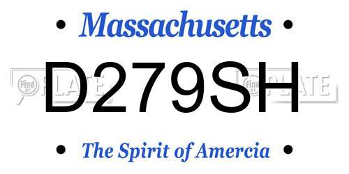 D279SH Massachusetts License Plate