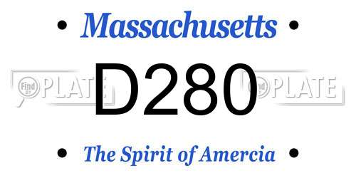 D280 Massachusetts License Plate