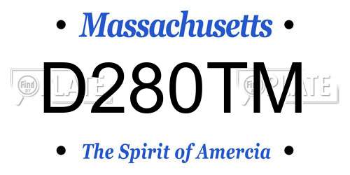 D280TM Massachusetts License Plate