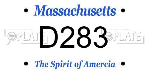 D283 Massachusetts License Plate