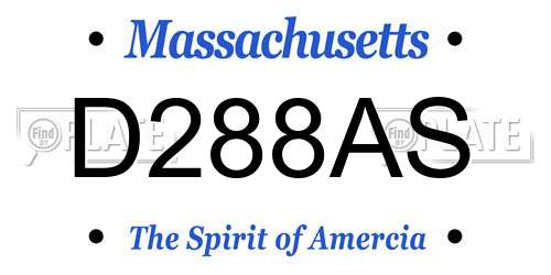 D288AS Massachusetts License Plate