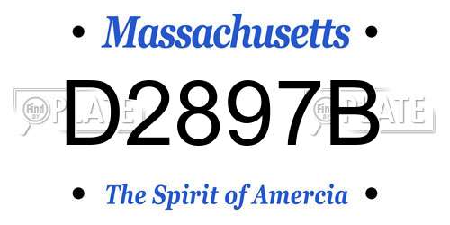 D2897B Massachusetts License Plate