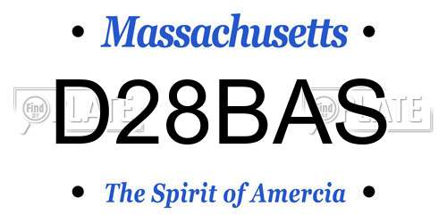D28BAS Massachusetts License Plate