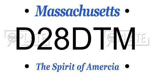 D28DTM Massachusetts License Plate