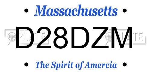D28DZM Massachusetts License Plate