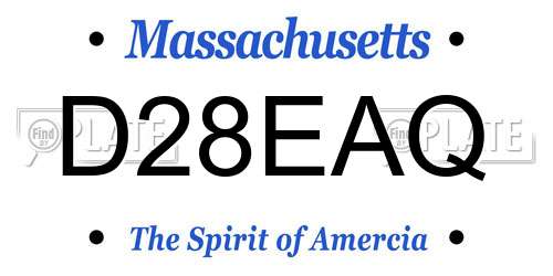 D28EAQ Massachusetts License Plate