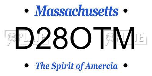 D28OTM Massachusetts License Plate