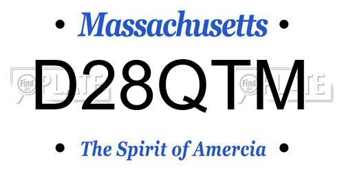 D28QTM Massachusetts License Plate