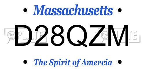 D28QZM Massachusetts License Plate