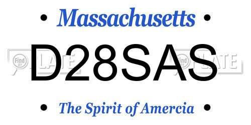 D28SAS Massachusetts License Plate