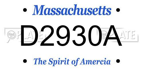 D2930A Massachusetts License Plate