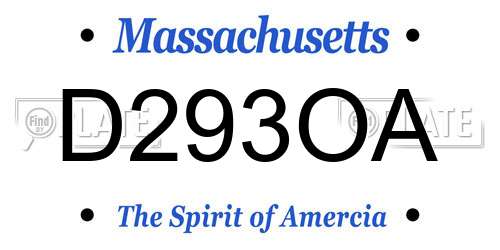 D293OA Massachusetts License Plate