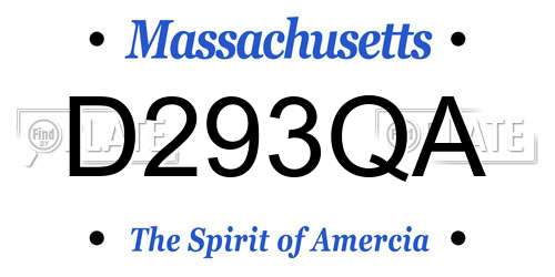 D293QA Massachusetts License Plate