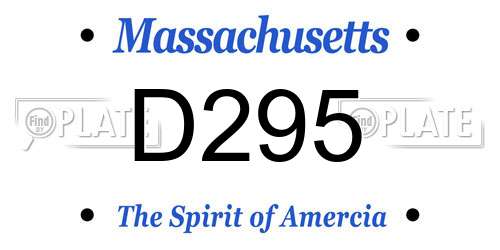 D295 Massachusetts License Plate