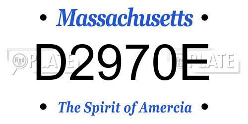 D2970E Massachusetts License Plate