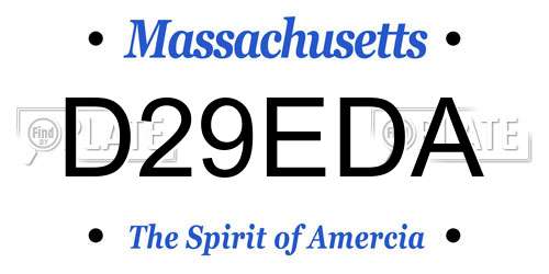 D29EDA Massachusetts License Plate