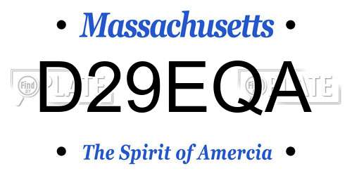 D29EQA Massachusetts License Plate